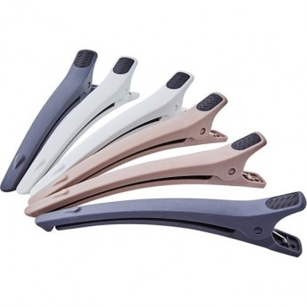 Зажим для волос DEWAL карбоновый цветной, 12см 6 шт/уп JB-0033 Зажим для волос DEWAL карбоновый цветной, 12см 6 шт/уп JB-0033